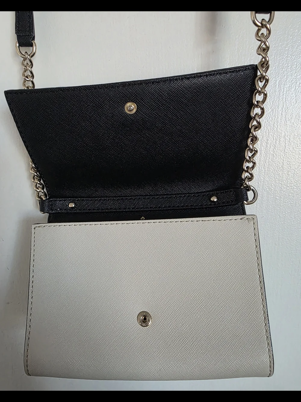 Kate Spade Black and Cream Chain-Strap Crossbody